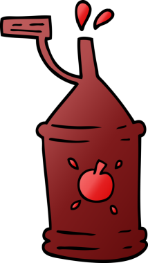 Bir insan tarafından çizilmiş domates sosu karalaması.