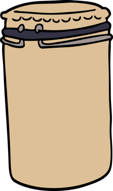 Bir insan tarafından çizilmiş karalama saklama kavanozu.