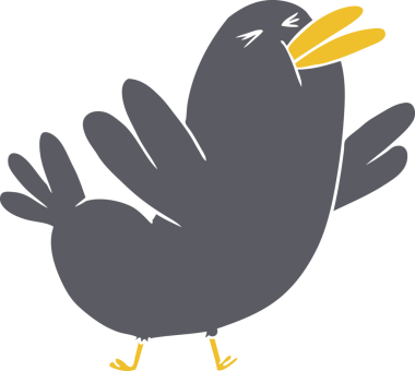 Bir insan tarafından çizilmiş düz renkli karatavuk