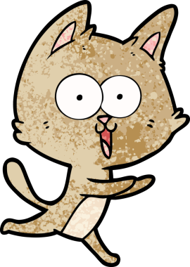 Bir insan tarafından çizilmiş komik çizgi film kedisi.