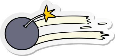 Bir insan tarafından çizilmiş bir bombanın el çizimi karikatürü.