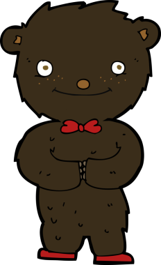 Bir insan tarafından çizilmiş küçük siyah ayı.