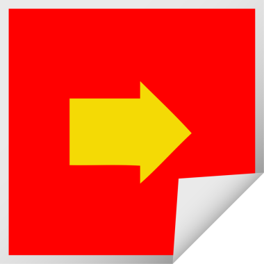 Bir insan tarafından çizilmiş ok sembolünün kare soyma etiketi