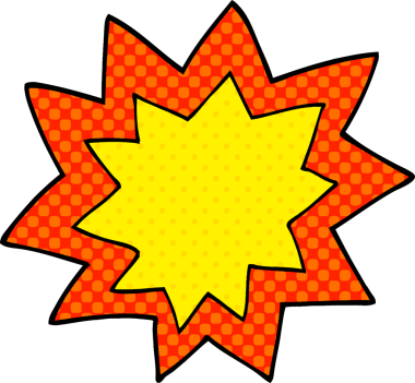 Bir insan tarafından çizilmiş karikatür ateş patlaması.