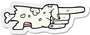 Bir insan tarafından çizilmiş zombi eli çizgi filminin çıkartması.