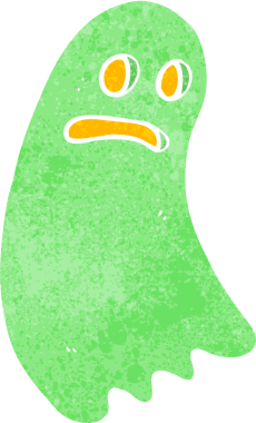 Bir insan tarafından çizilmiş çizgi film hayaleti.