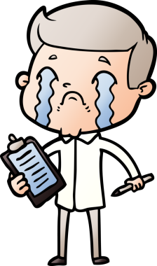 Bir insan tarafından çizilmiş ağlayan çizgi film adamı.