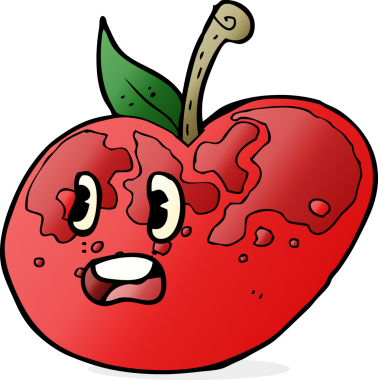 bir insan tarafından çizilmiş elma karikatürü