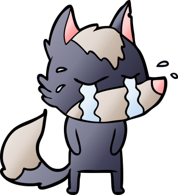 Bir insan tarafından çizilmiş ağlayan kurt çizgi filmi.