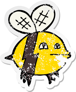 Bir insan tarafından çizilmiş karikatür arının sıkıntılı çıkartması.