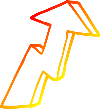 Bir insan tarafından çizilen çizgi film işletme büyüme okunun sıcak gradyan çizimi