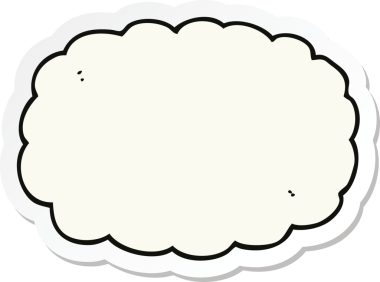 Bir insan tarafından çizilmiş bir karikatür bulutunun etiketi