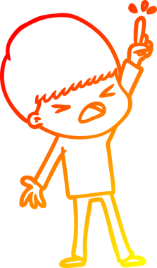 İnsan tarafından çizilmiş bir çizgi filmin sıcak gradyan çizimi.