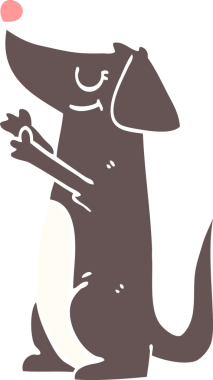 Bir insan tarafından çizilmiş iyi huylu bir köpek.