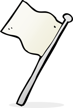 bir insan tarafından çizilmiş beyaz bir bayrak.