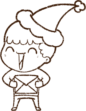 Bir insan tarafından çizilen Noel Çocuğu Kömür Çizimi