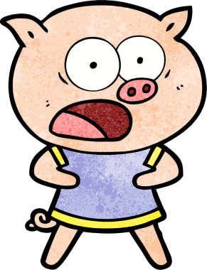 Bir insan tarafından çizilmiş domuz bağırması.