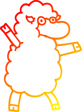 Bir insan tarafından çizilmiş bir kara koyun çizimi.