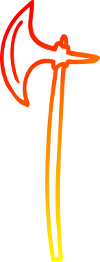 Bir insan tarafından çizilmiş bir ortaçağ baltasının sıcak çizgi çizimi