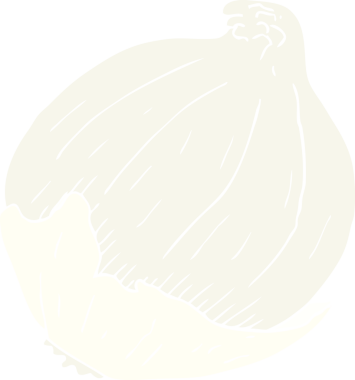 Bir insan tarafından çizilmiş soğanın düz renk çizimi