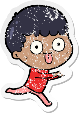 Bir insan tarafından çizilmiş karikatür adamın sıkıntılı çıkartması.