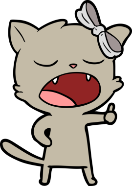 Bir insan tarafından çizilmiş esneyen kedi çizgi filmi.