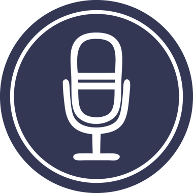 bir insan tarafından çizilmiş dairesel simgeyi kaydeden mikrofon