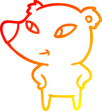 Bir insan tarafından çizilmiş sevimli bir ayının sıcak çizgi çizgisi.