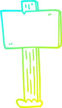 Bir insan tarafından çizilmiş bir çizgi tabelanın soğuk gradyan çizgisi.