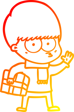 Bir insan tarafından çizilmiş gergin bir çizgi film çocuğunun çizimi.