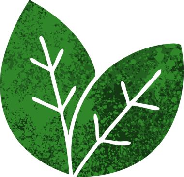 Bir insan tarafından çizilmiş retro illüstrasyon tarzı tuhaf çizgi film yaprakları