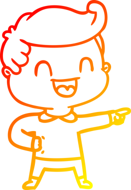 Bir insan tarafından çizilmiş mutlu bir adamın çizgi film çizimi.