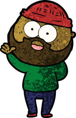 Bir insan tarafından çizilmiş sakallı bir adam.