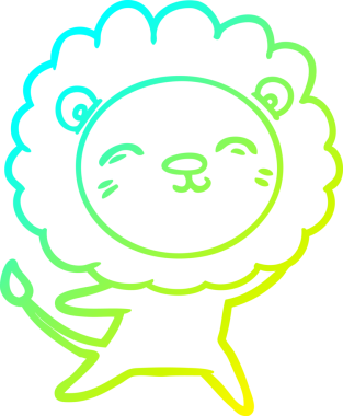 Bir insan tarafından çizilmiş karikatür aslanı çizimi.