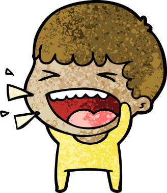 Bir insan tarafından çizilmiş gülen adam.