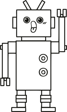 Bir insan tarafından çizilmiş robot çizimi