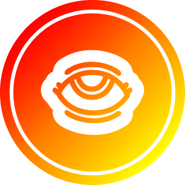 Ilık gradyalı göz, bir insan tarafından çizilmiş sıcak eğimli dairesel simgeyi tamamla