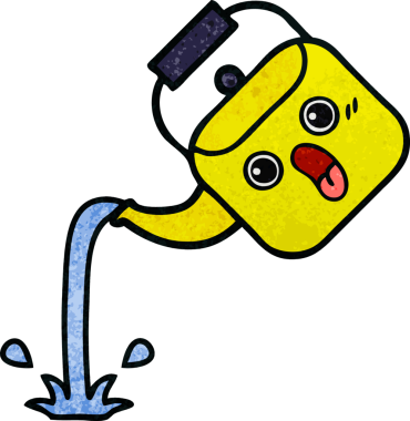 Bir insan tarafından çizilmiş eski grunge desenli bir çaydanlık.