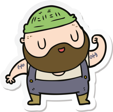 Bir insan tarafından çizilmiş bir liman işçisinin çıkartması.