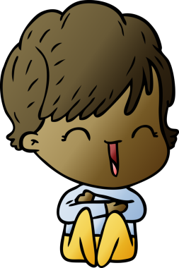 Bir insan tarafından çizilmiş gülen kadın çizgi filmi.