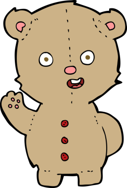 Bir insan tarafından çizilmiş oyuncak ayı.