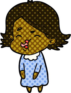 Bir insan tarafından çizilen karikatür kızı.