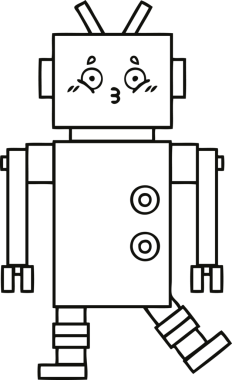 Bir insan tarafından çizilmiş robot çizimi