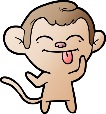 Bir insan tarafından çizilmiş komik çizgi maymun.