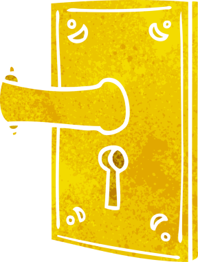 Bir insan tarafından çizilmiş bir kapı kolu karalaması.