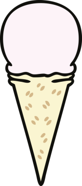 Bir insan tarafından çizilmiş garip bir çizgi film çilekli dondurma külahı.