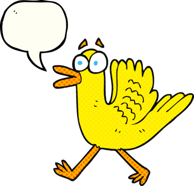 Bir insan tarafından çizilmiş el yazması çizgi roman konuşma balonu çizgi filmi kanat çırpan ördek.