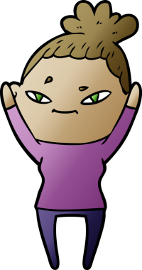 Bir insan tarafından çizilmiş karikatür kadın.