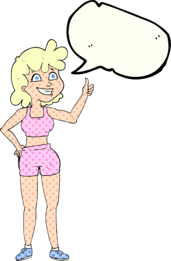 Mutlu jimnastik salonundaki kadın bir insan tarafından çizilmiş.