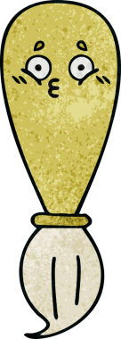 Bir insan tarafından çizilmiş eski grunge desenli bir boya fırçası.